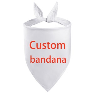 Personalized Dog Bandana Over the Collar Bandana Slide on Bandana Cat Bandana White Dog Scarf Custom Dog Apparel Pet Accessories