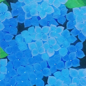 Pintura de hortensias, obra de arte floral original, hecha a mano, 20 x 15 cm. Mini pintura original. ¡Por encargo! ¡No es una impresión! ArtmasterOilpainting