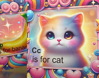 Cute Colorful Alphabet Flashcards / A-Z Learning Cards / Durable Educational Flashcards