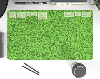 Large Gamer Desk Mat - Minecraft Keyboard Shortcuts