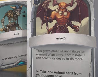 PHP Card Game - Gift for Programmers, Web Developers - Learn & Play Coding Concepts - UV Coated Linen 12pt 320gsm Card Stock