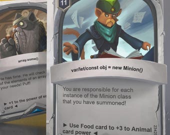 JavaScript 学習ゲーム - コーダーと Web 開発者向けのユニークなギフト - 楽しい練習用フラッシュカード - UV コーティングされたリネン 12pt 320gsm カード ストック