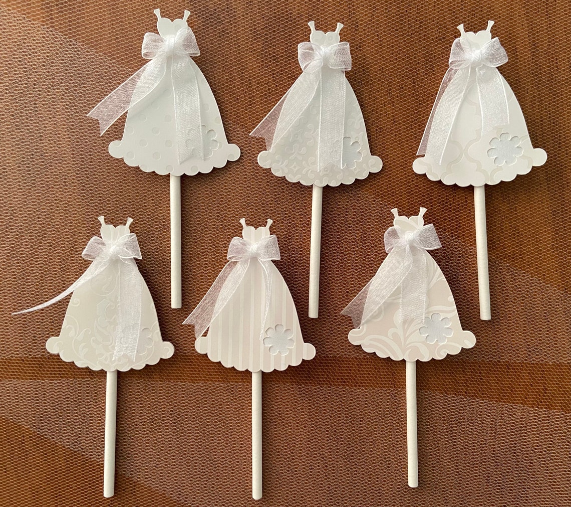 Wedding Dress Cupcake Toppers/wedding Cupcake Toppers/bridal Gown ...