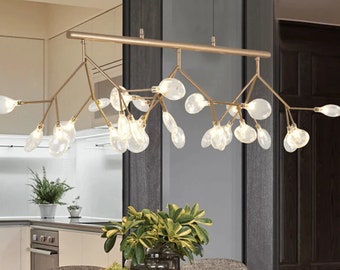 Unique Branch Arm Chandelier with Molecular Balls | Light Fixtures for Remodeling Living Room, Office, Bedroom, Dining Room