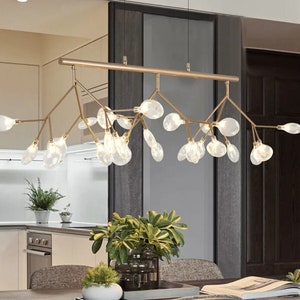 Unique Branch Arm Chandelier with Molecular Balls | Light Fixtures for Remodeling Living Room, Office, Bedroom, Dining Room