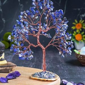 Natural Lapis Lazuli Crystal Gemstone Tree for Healing Third Eye Chakra