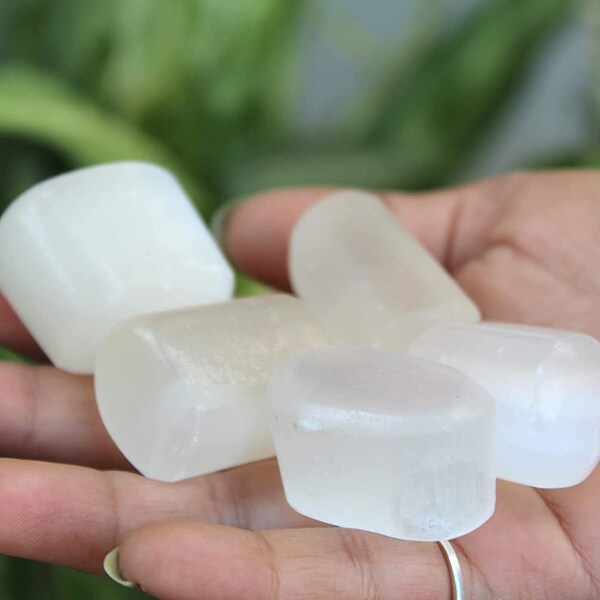 Natural Selenite Tumbled Stones: lb Bulk Wholesale Lots Tumble Selenite, Polished