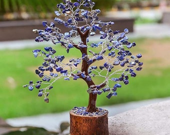 Lapis lazuli Crystal Tree ~ Gemstones Tree ~Bonsai Tree ~Chakra Crystal Tree ~ Fengshui Gem Tree