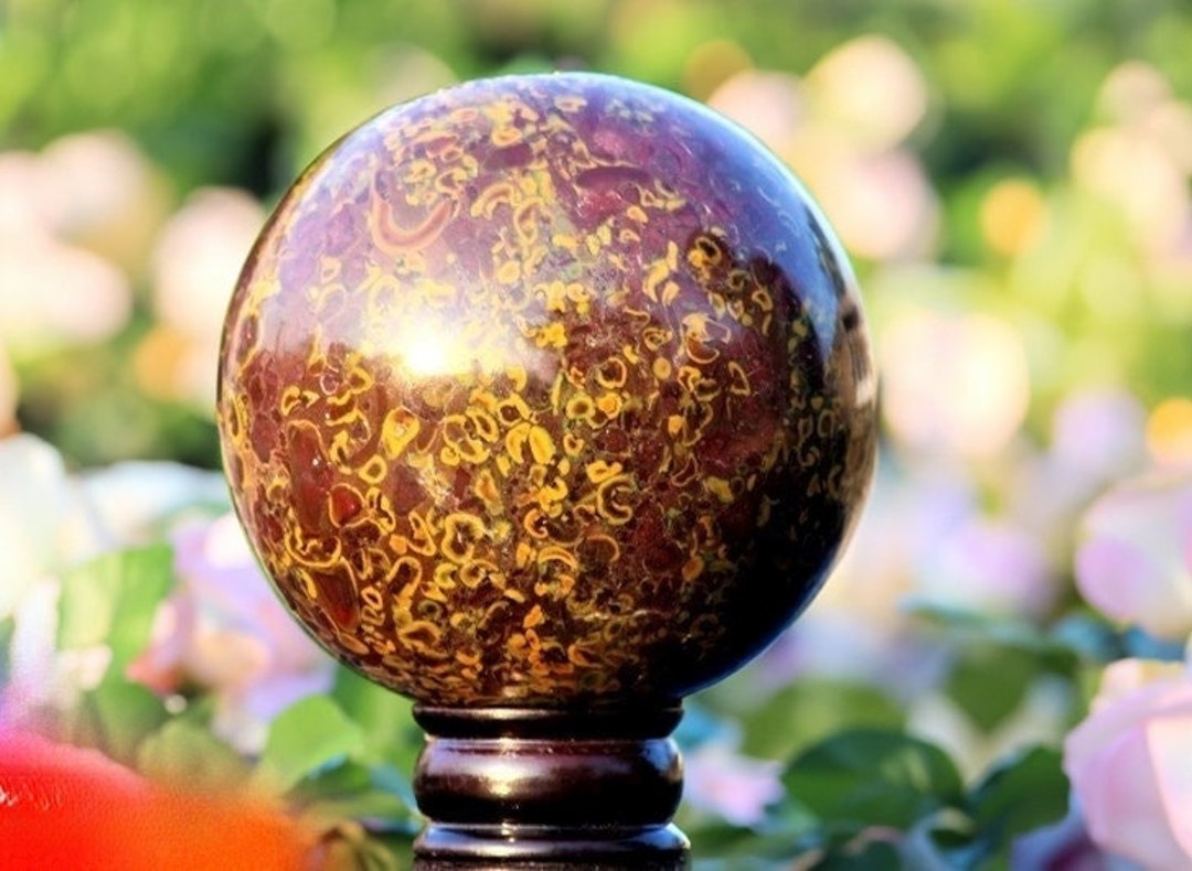 Huge 130MM Brown Poppy Jasper Chakra Healing Sphere Ball With Etsy