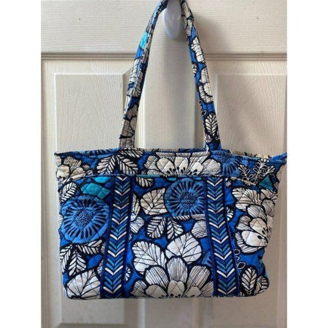 Vera Bradley Blue White Medium Tote Bag Etsy