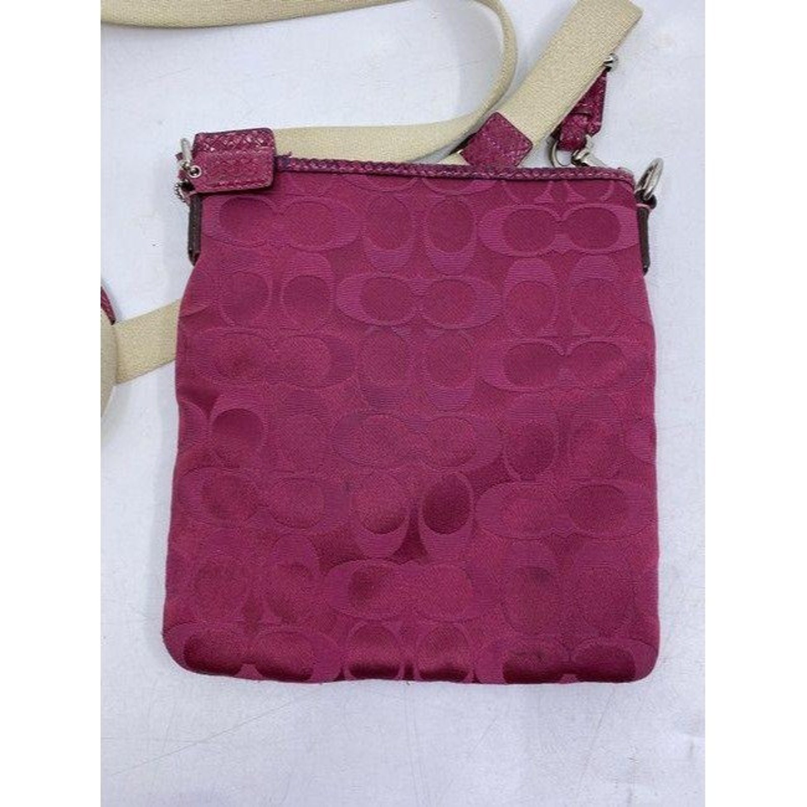 Coach small purple beige fabric cross body bag Etsy