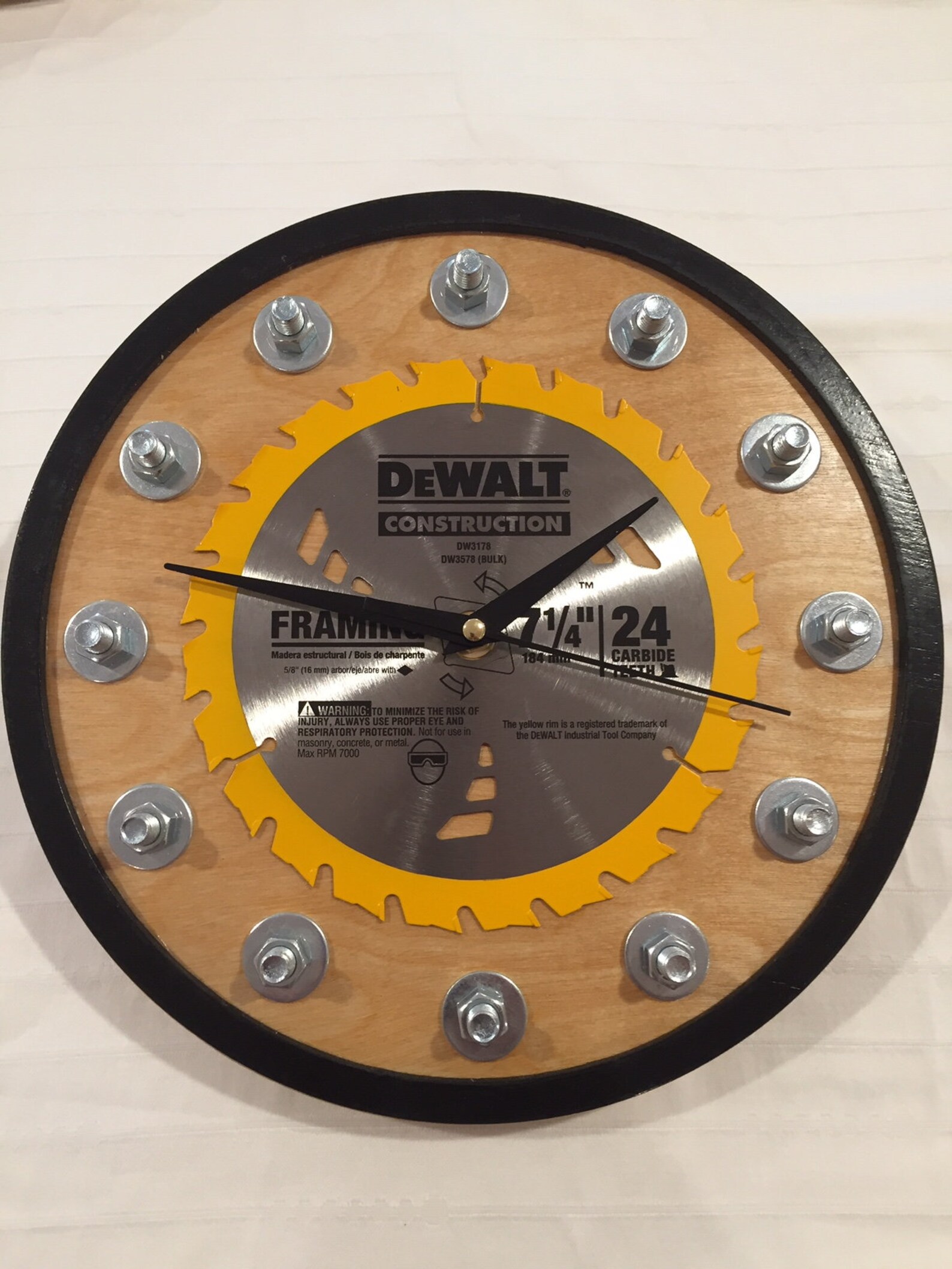 Handmade Saw Blade Clock DeWalt Tools Birthday / Etsy