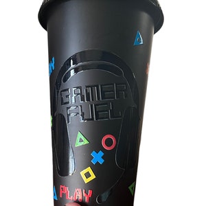 Personalised 710ml Gamer Cold Cup with lid and straw
