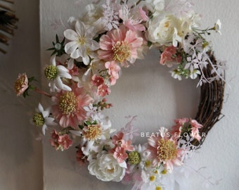 Coral garland of artificial flowers, Crown, gift, artificial flowers, home style, little thought, Wreath, beatus flower