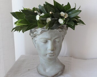 Laurel wreath, White, fresh flowers (delivery 24/48H, Italy SDA, EU - UPS), crown, Degree, Diploma, Graduate, beatus flower