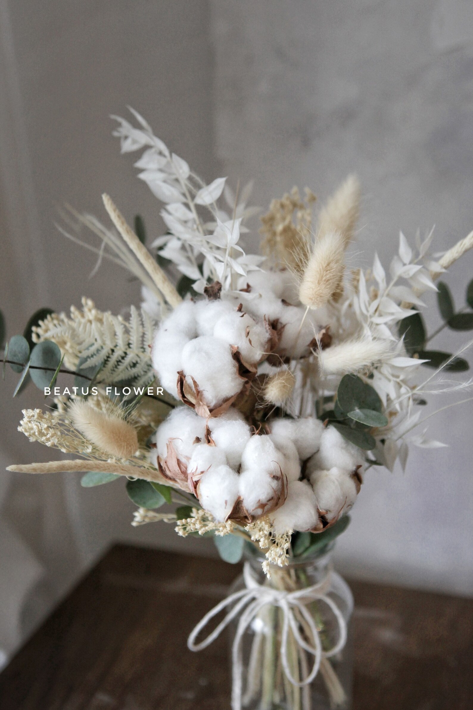 Cotton Flower Bouquet With Warm Heart / Cotton Flowers / Gift Etsy