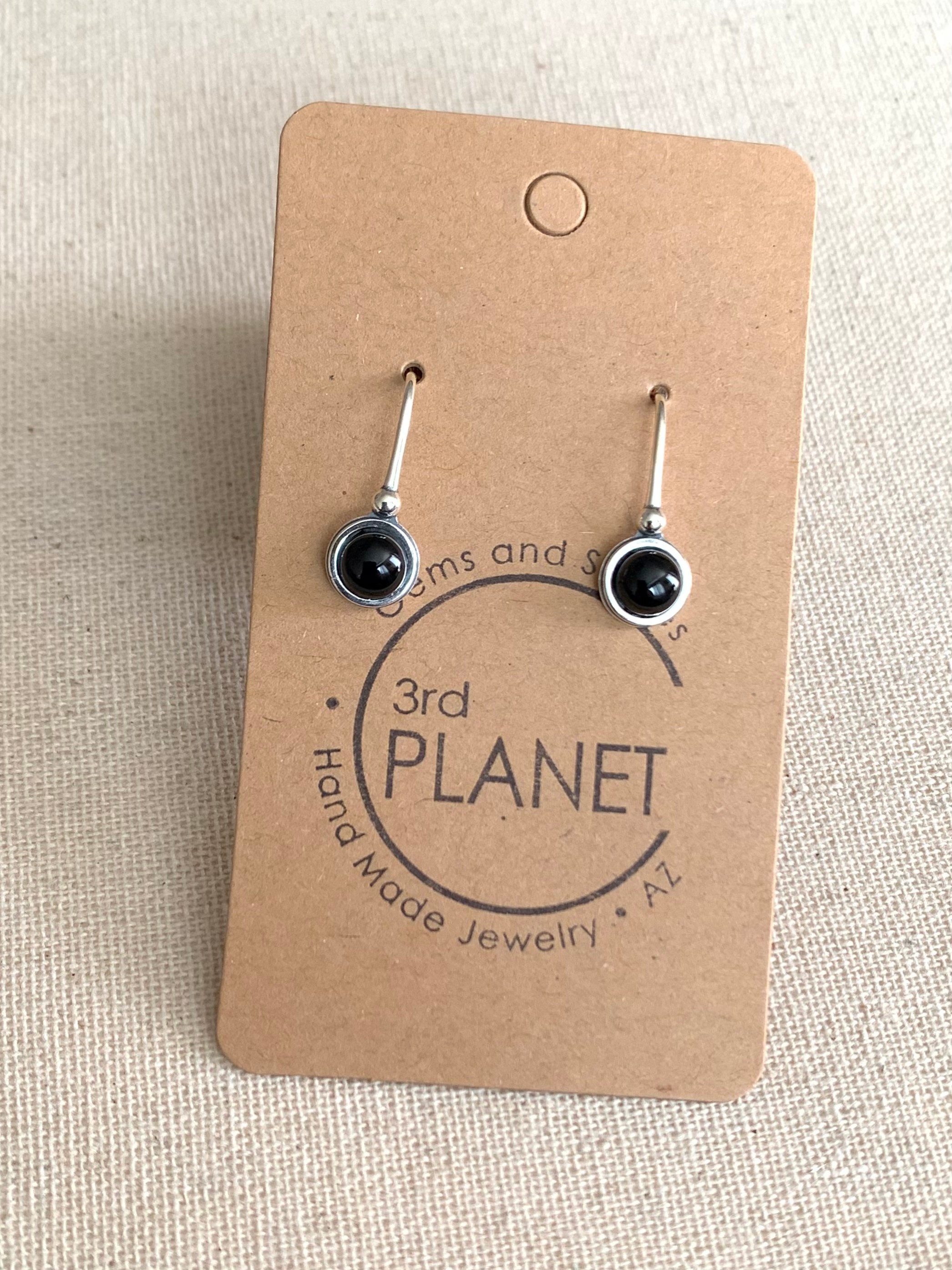 Black onyx dangle earrings deals