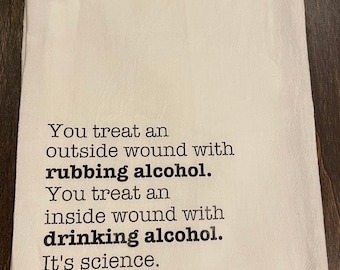 New Girl Drinking Alcohol Nick Miller Quote, kitchen towel, New Girl Inspired, funny towel