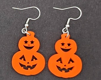 Pumpkin Acrylic Drop Earrings | Halloween Earrings