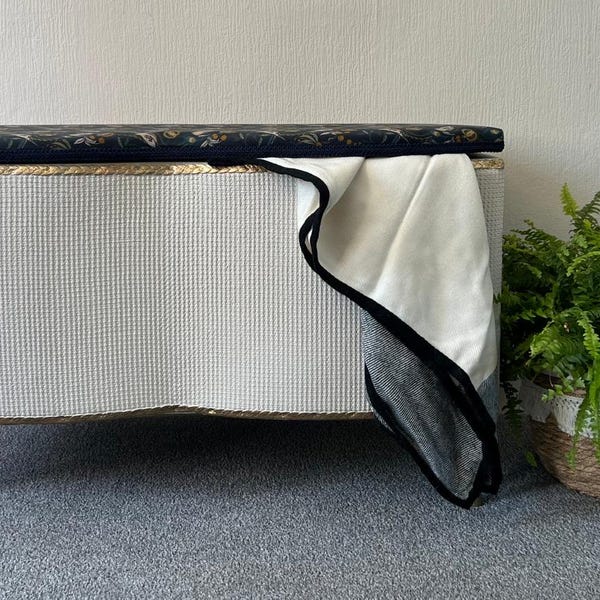 Painted Lloyd Loom Style Ottoman