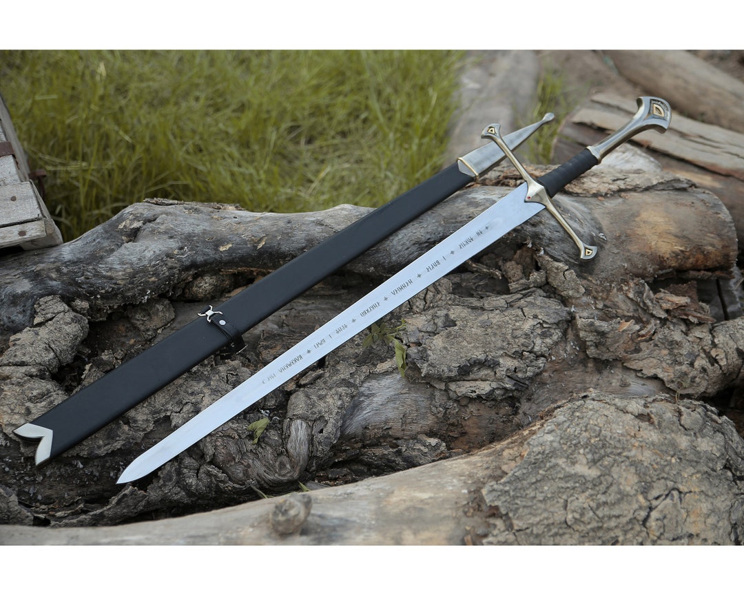 Damascus Steel Sword Lord of Rings Sword Anduril Swords Etsy
