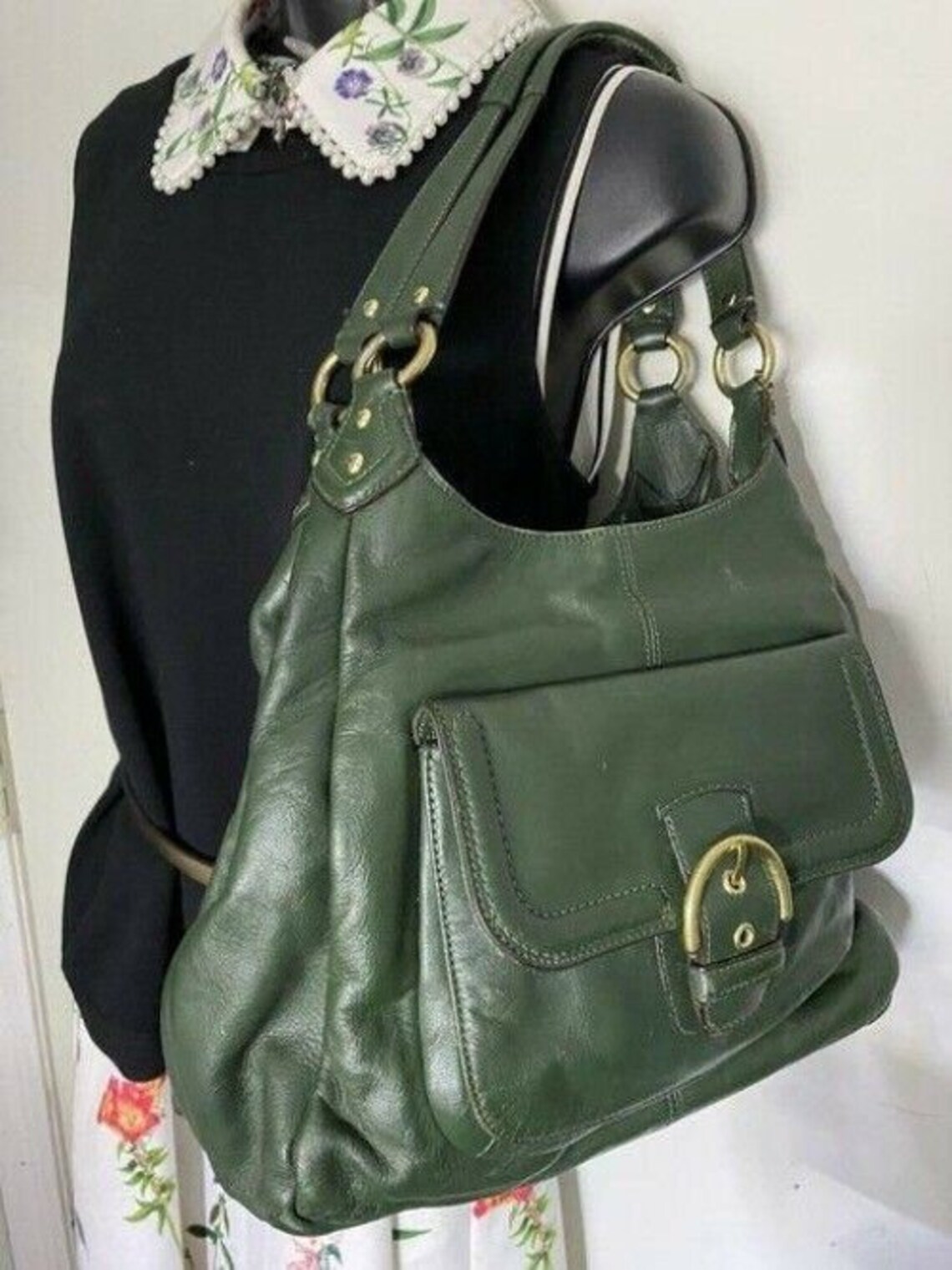 Coach Vintage Dark Green Leather Shoulder Bag Etsy Il 1140xN.3213947933 T7az