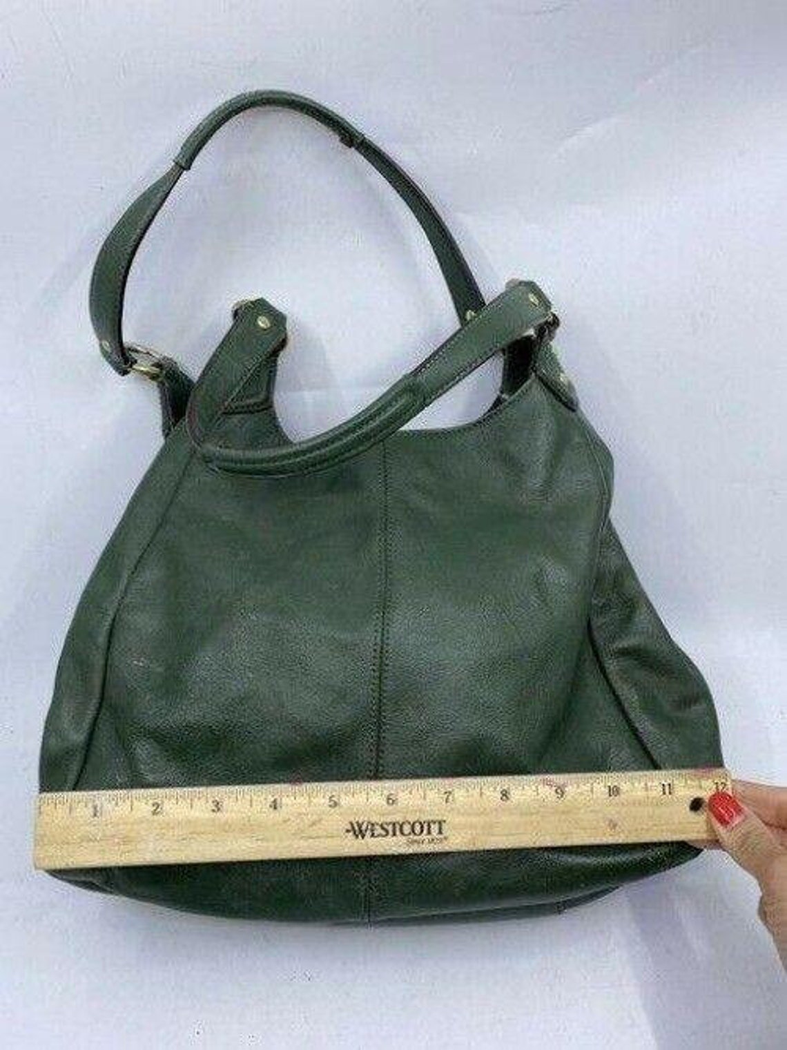 Coach vintage dark green leather shoulder bag Etsy