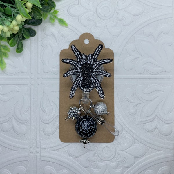 Spider Badge Reel - Tarantula Badge Reel - Halloween Badge Reel - Insect Badge Reel - Fall Badge Reel - Retractable Badge Holder