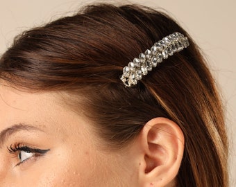 Handcrafted Rhinestone Hair Clip for Glamorous Hairstyles , Rhinestone Hair Accessories, Bridal Hair Barrettes for Wedding, Hair Clip