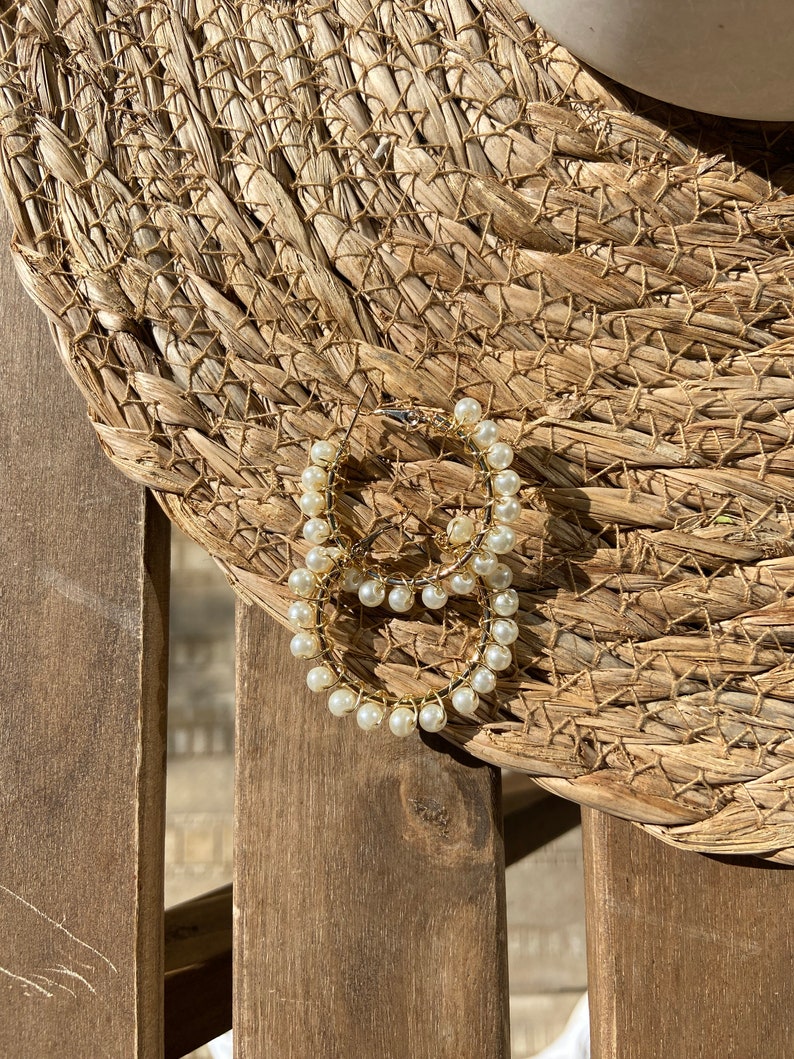 Pearl Hoop Earrings, Pearl Hoops, Pearl Hoop Earrings, Wedding Jewelry, Gold Hoop Earrings, Silver Pearl Earrings image 10