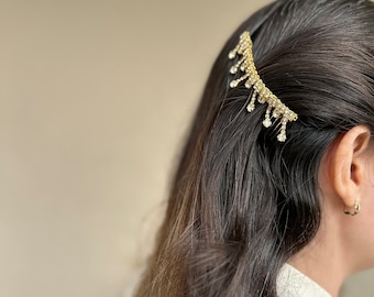 Gold Bridal Hair Comb,Rhinestone Wedding Hair Comb,Bridal Hair Accessories,Wedding Accessories,Decorative Hair Comb