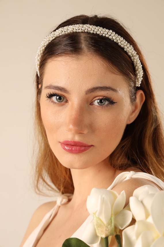 Bandeau Mariée Strass 'BRIDE' - Diadème Perles Pour Enterrement Vie Jeune Fille - Accessoire Cheveux Fête - 2