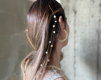 Pearl Hair Pins, Pearl Hair Chain, Princess Hair Accessories, Gold Hair Chain, Pearl Headpiece, Bridal Hair, for Wedding - Daily Accessories