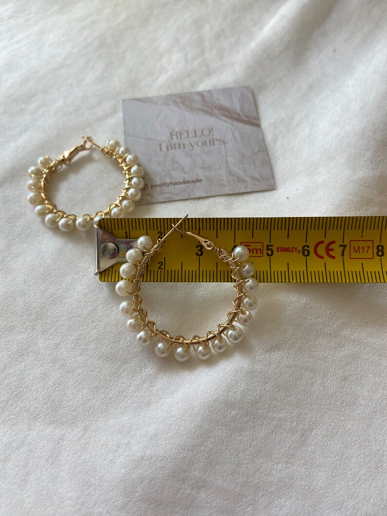 Pearl Hoop Earrings, Pearl Hoops, Pearl Hoop Earrings, Wedding Jewelry, Gold Hoop Earrings, Silver Pearl Earrings image 8