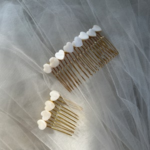 Mother Of Pearl Heart Shape Hair Comb, Minimalist Hair Comb, Minimal Hair Piece, Gift for Mom, Gift for Girlfriend