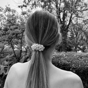 Pearl Hair Tie, Pearl Crystal Beaded Ponytail Hair Ties, Pearl Hair ...