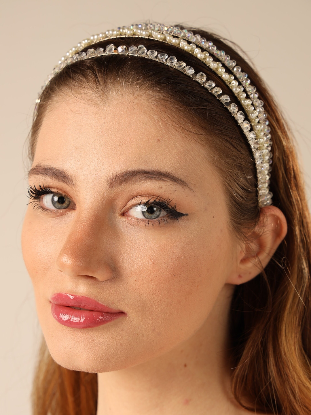 Pearl Tiara, Bridal Hair Accessories, Wedding Silver Headband, First
