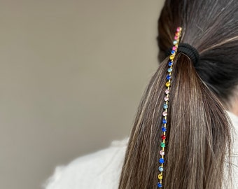 Rhinestone Hair Pins, Colorful Hair Chain, Princess Hair Accessories, Gold Hair Chain,  Bridal Hair for Wedding - Daily Accessories