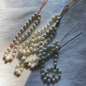 Pearl Beaded Phone Charm, Sangle de téléphone, Bijoux de téléphone, Accessoires de téléphone de corde, Chaîne téléphonique, Idée cadeau