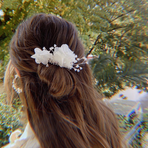 Crystal Flower Wedding Hair Comb: Silver Bridal Hair Piece  display picture 1