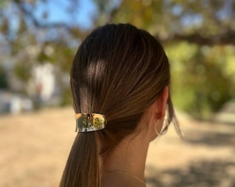 Elastico per capelli in metallo lucido: elastico per capelli color oro/argento