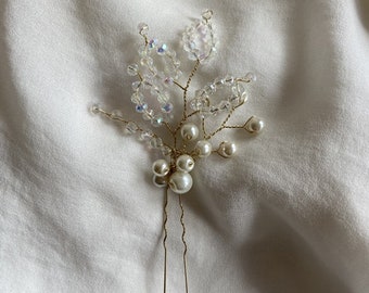 Accesorios para el cabello de boda nupcial de perlas, peine de cabello de perla, alfileres de cabello de novia, horquilla de cristal, clip de cabello de boda