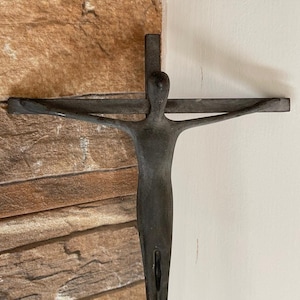 Antique Cross French Modern art Bronze Sculpture Antique Christ on Cross Crucifix Bronze Cross Rare Art