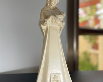 Antique BJB Virgin Mary Jesus Child old plaster statue chalkware from Belgium