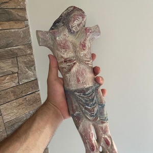 Catholic Antique Statue of the body of Jesus Christ Passion chalkware 16th-18th