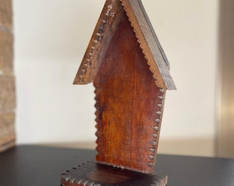 Wooden Antique French hand Carved Wooden shrine Chapel Niche For saint statue Church Rare