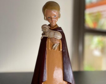 Statue Française Jésus Enfant Antique Christ Église Catholique Chalkware Rare 19ème