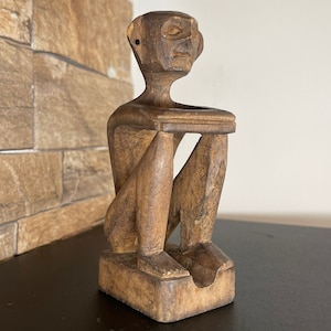 Statua 19. Antyczne drewno IFUGAO Plemię BULUL Anito Rytualna Figura Luzon Filipiny Rzadko