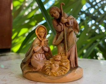 Vintage Figurine Mini Mary Joseph Baby Jesus Nativity Scene Made In Italy 1987