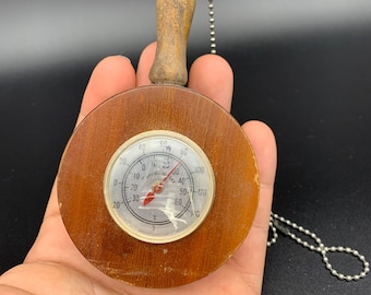 Antique wood Thermometer Style 1900 Old Made In Germany Hold Hand Rare Unique